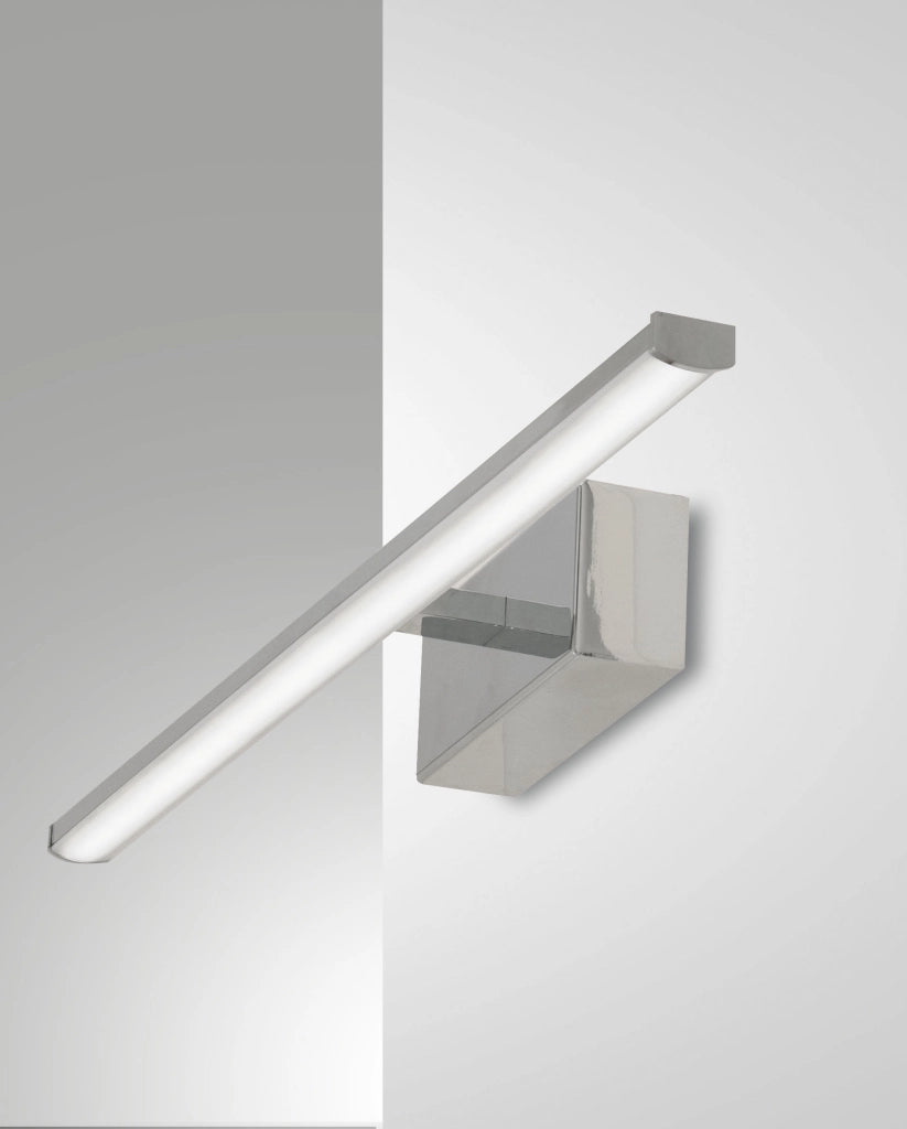 Nala Lampada da Parete LED Integrato 10W 1200lm 3000K IP44 Struttura in Metallo e Metacrilato Colore Cromo, Design Moderno ed Elegante