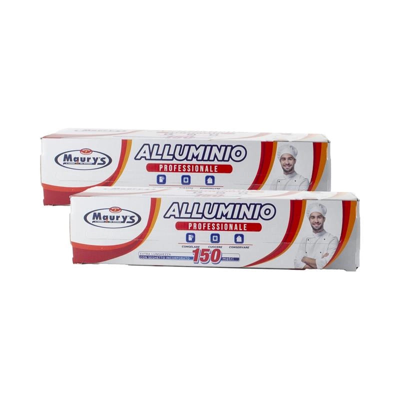 KIT SET 2 PZ MAURY'S ROTOLO ALLUMINIO FOGLIO DA CUCINA 150 MT