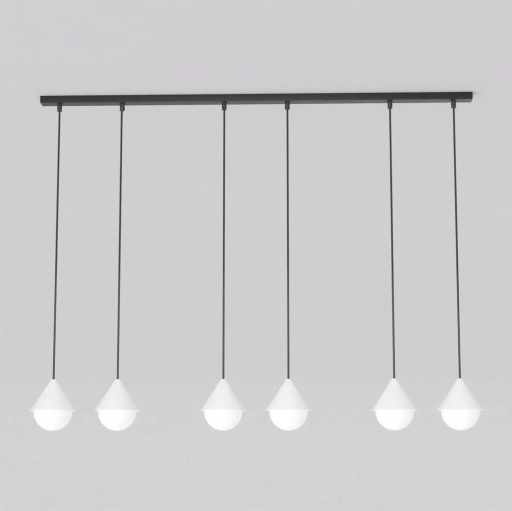 Lampada a sospensione GIRO moderna 6xG9 bianco nero Emibig