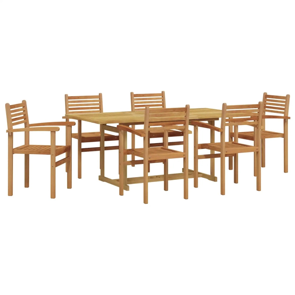 Set da Pranzo per Giardino 7 pcs Marrone Legno di teak solido