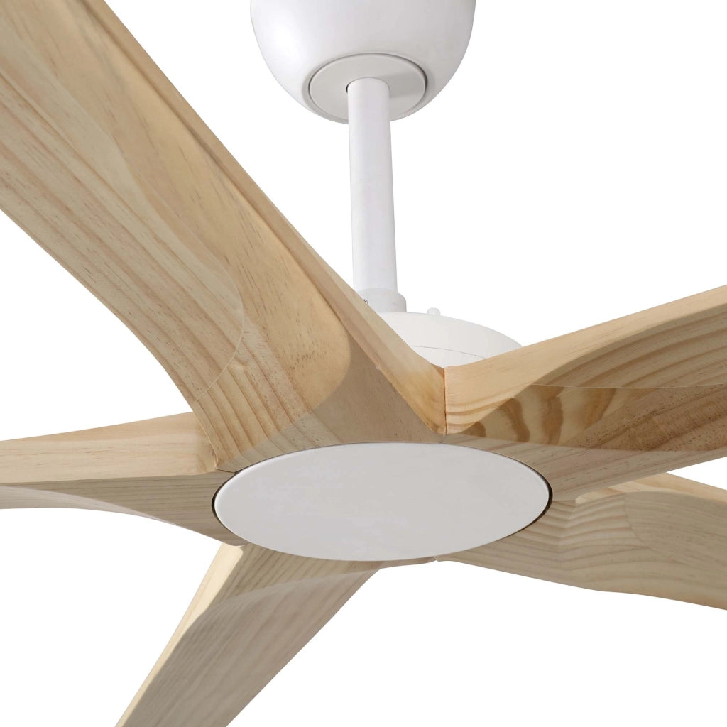 BIGWOOD 20 XL, Ventilatore senza Luce, Faro Barcelona Corpo: Bianco, Colore Pale: Pino