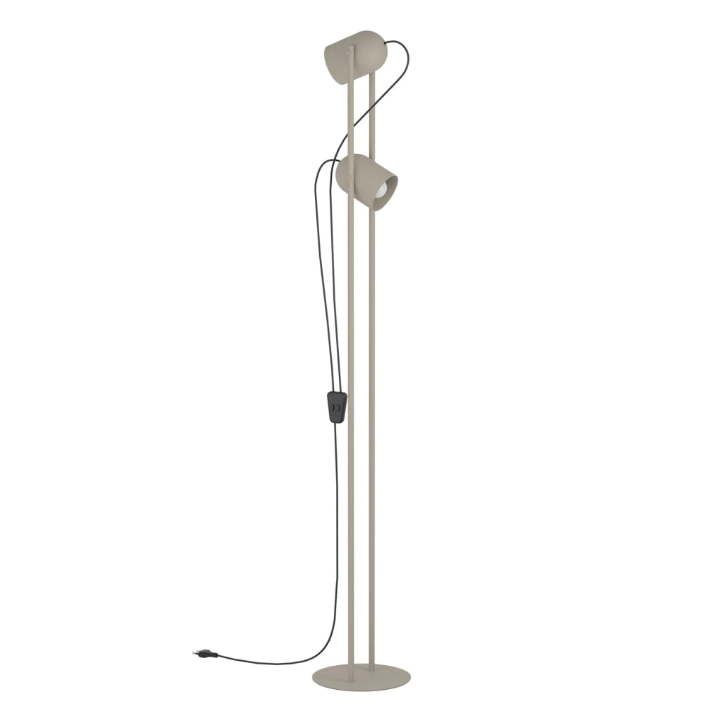 Piantane - Lampade Da Terra Moderno Tilston Acciaio Marrone 2 Luci E14 Ip20