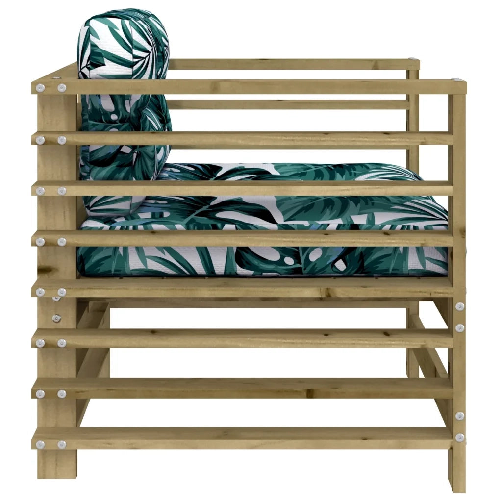 Sedie da Giardino con Cuscini 2 pz in Legno Impregnato di Pino