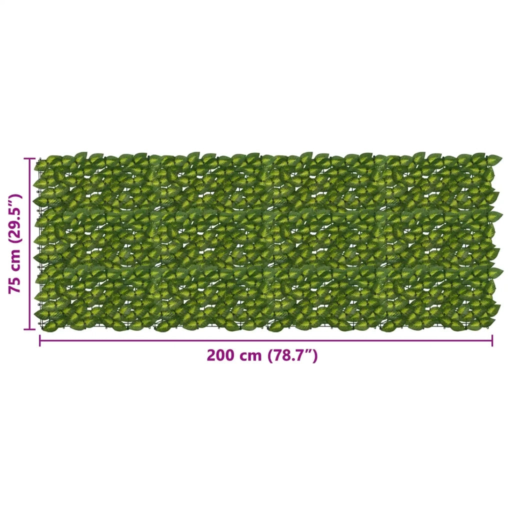 Paravento da Balcone | Schermo per balcone con foglie Verde e Giallo 200 x 75 cm