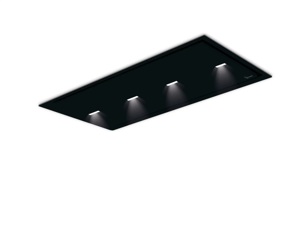 Cappa a soffitto da incasso GEA FLAT cm 120X60 - Nera spot light - 800 m3/h