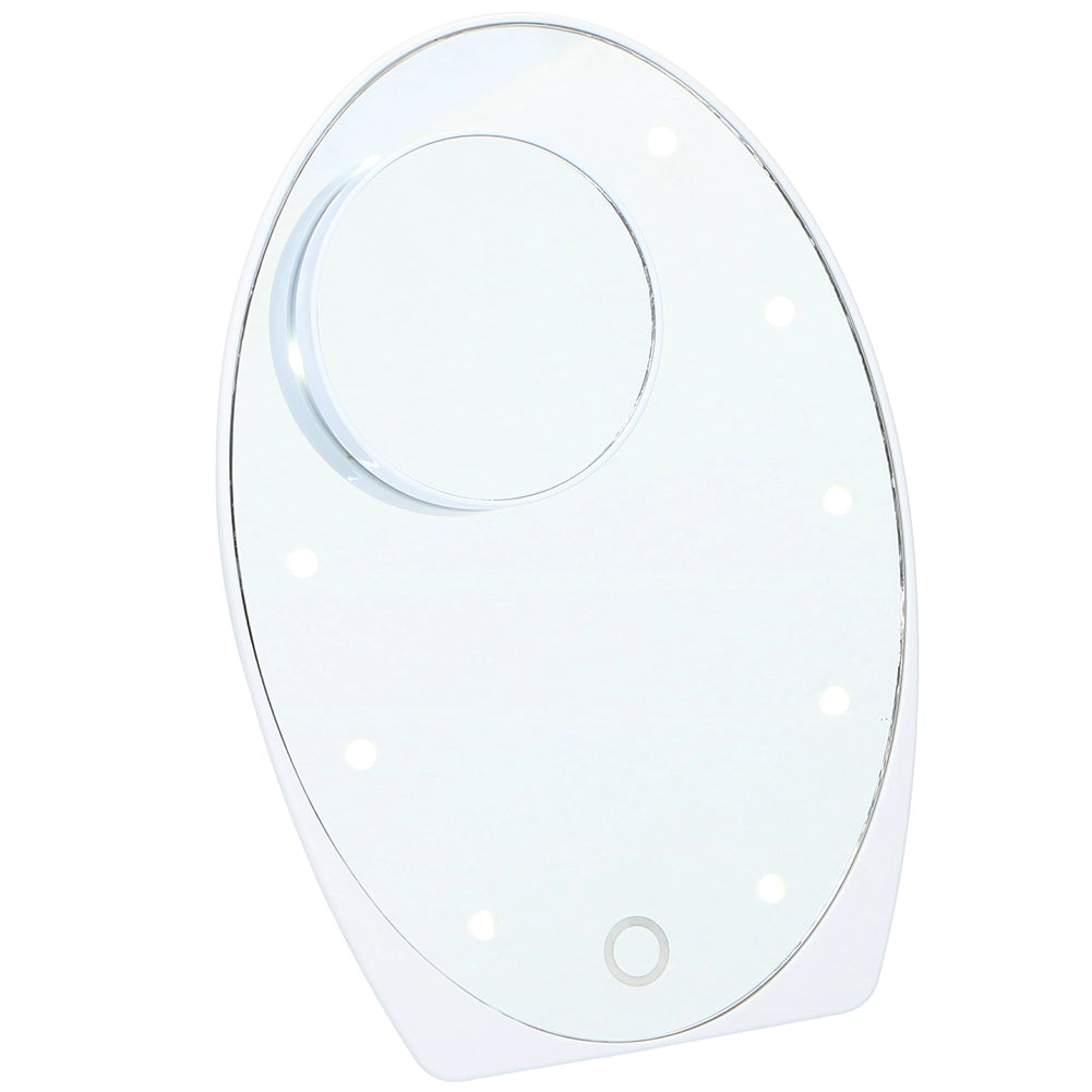 Specchio Ovale per Trucco Makeup Luci Led e Regolazione Touch Ingrandimento 5x