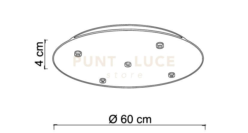 BASE-5L B base tonda d.60cm bianco opaco 5 luci