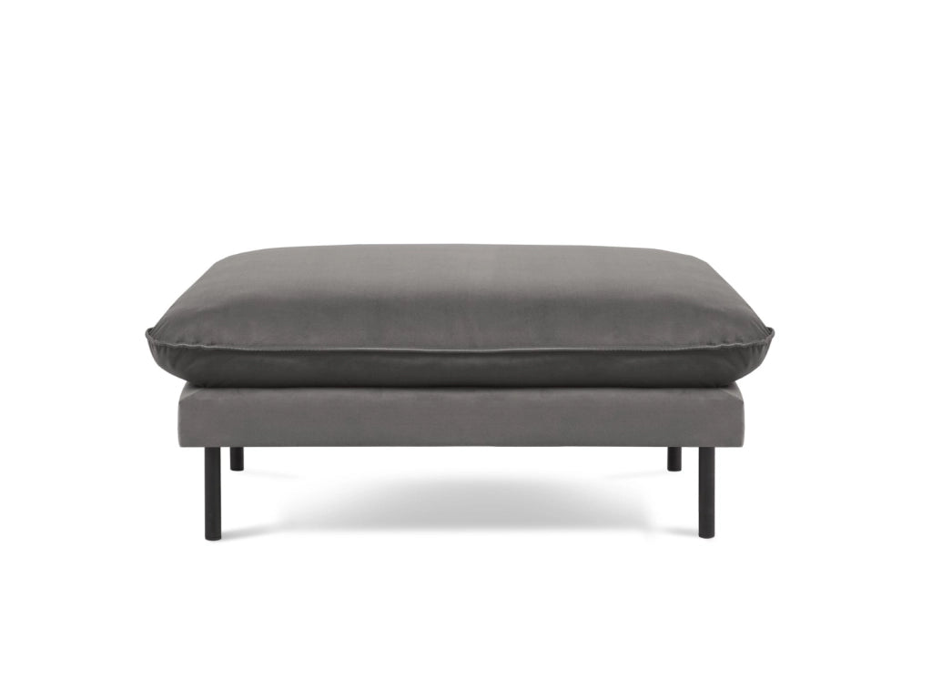 Cosmopolitan Design - Pouf "Vienna" in velluto grigio chiaro 