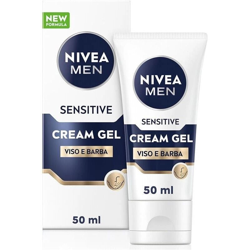 NIVEA CREMA MEN GEL 50 ML VISO E BARBA SENSITIVE 2 IN 1 PELLI SENSIBILI H 24