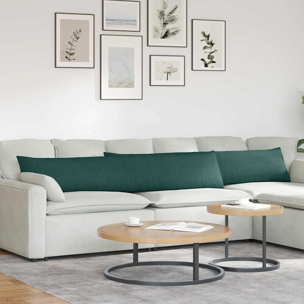 Cuscini da Divano 2 pcs Verde Scuro 200 x 40 cm Tessuto 42013873