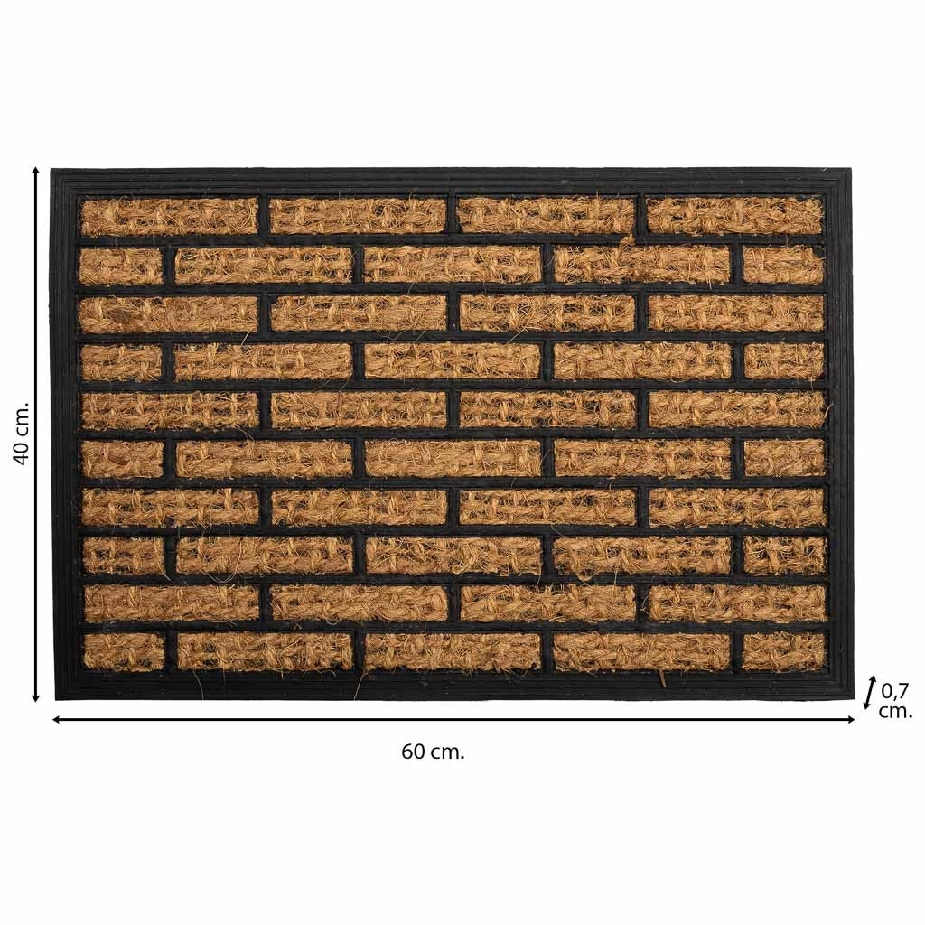 Zerbino in fibra e gomma marrone 60x40x0,7