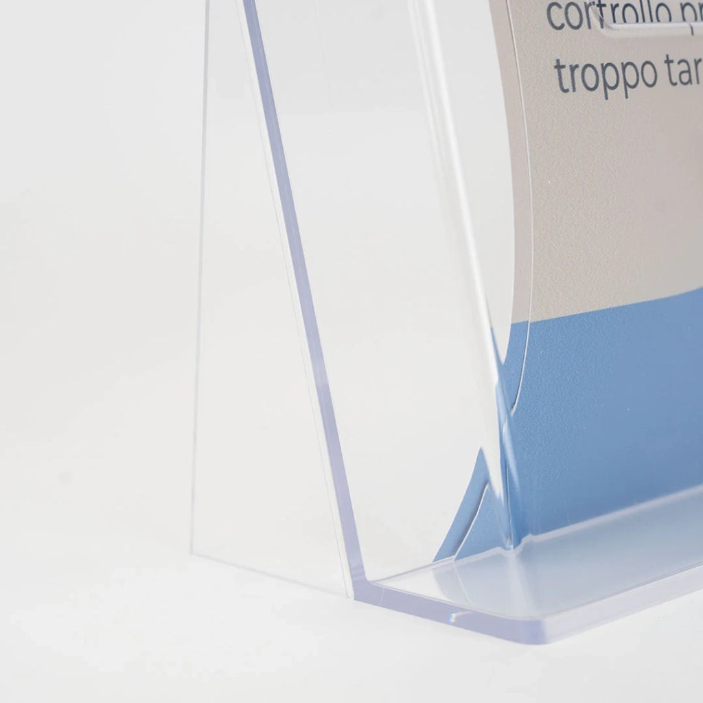 Porta depliant da banco in plexi A4 Orizzontale