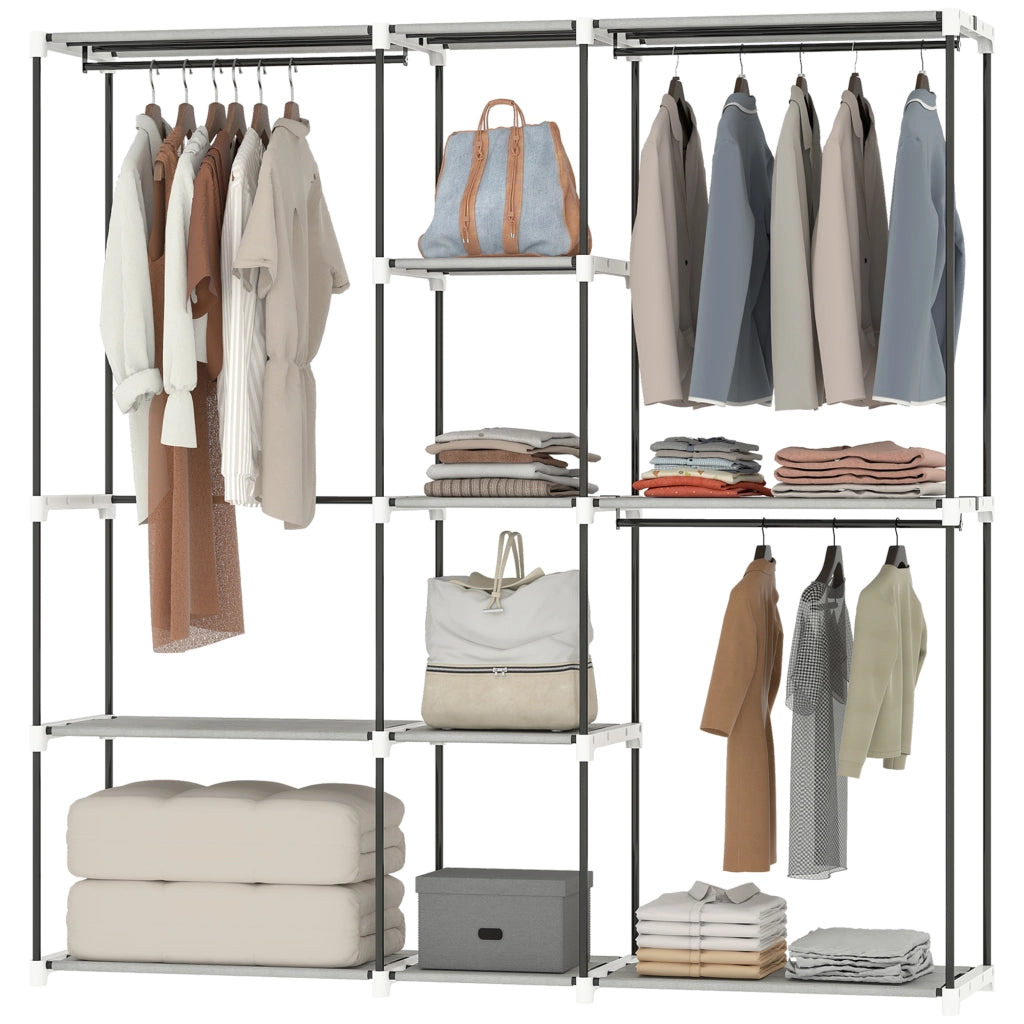 Armadio con Ripiani e Appendiabiti ¨C Minimal ¨C Grigio 182x43x185 cm