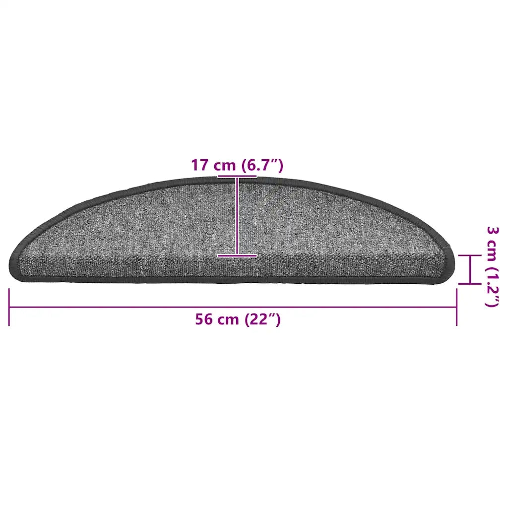 Tappetini per scale 30 pz 56x17x3 cm Grigio scuro Semicircolari 3365734