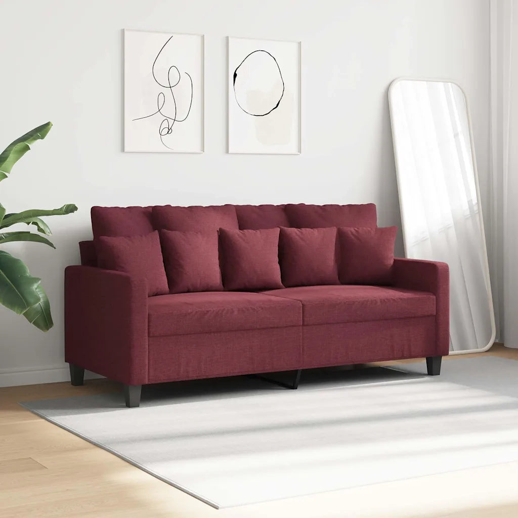 Divano a 2 Posti-Sofa 2 Posti Rosso Vino 140 cm in Tessuto 283519