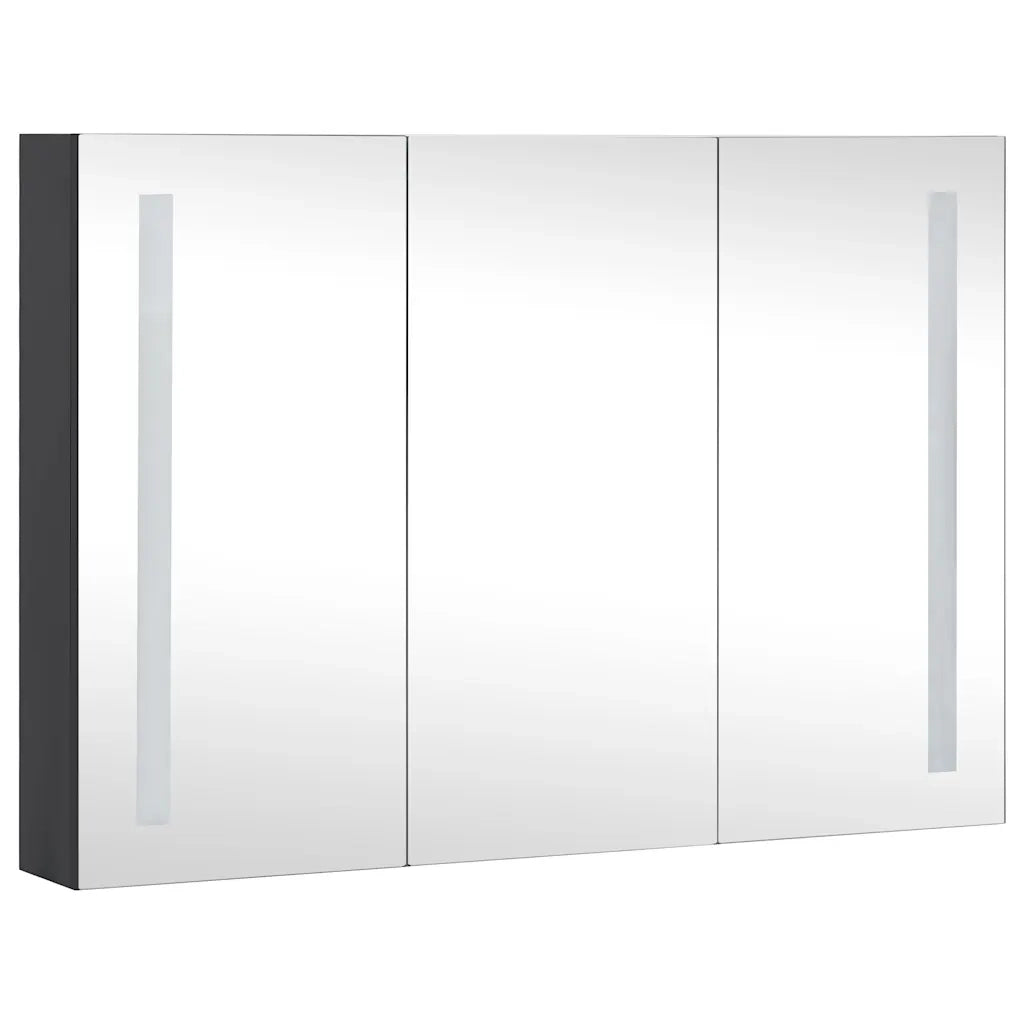 Armadietto Bagno con Specchio e LED-Mobile bagno con specchio 89x14x62 cm