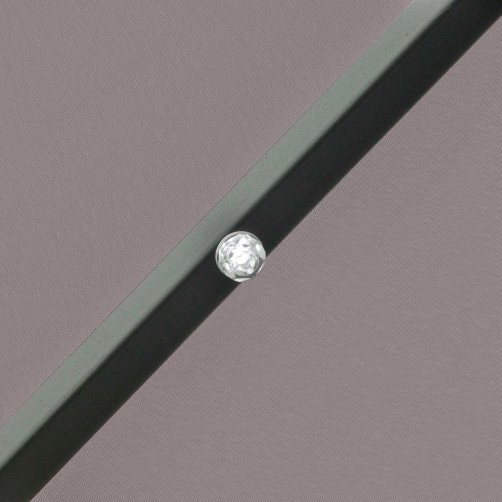 Sombrilla da giardino con luci LED solari ¨C zephmum ¨C grigio, acciaio, ?265 cm