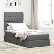 Letto con contenitore e materasso Grigio scuro 90 x 190 cm