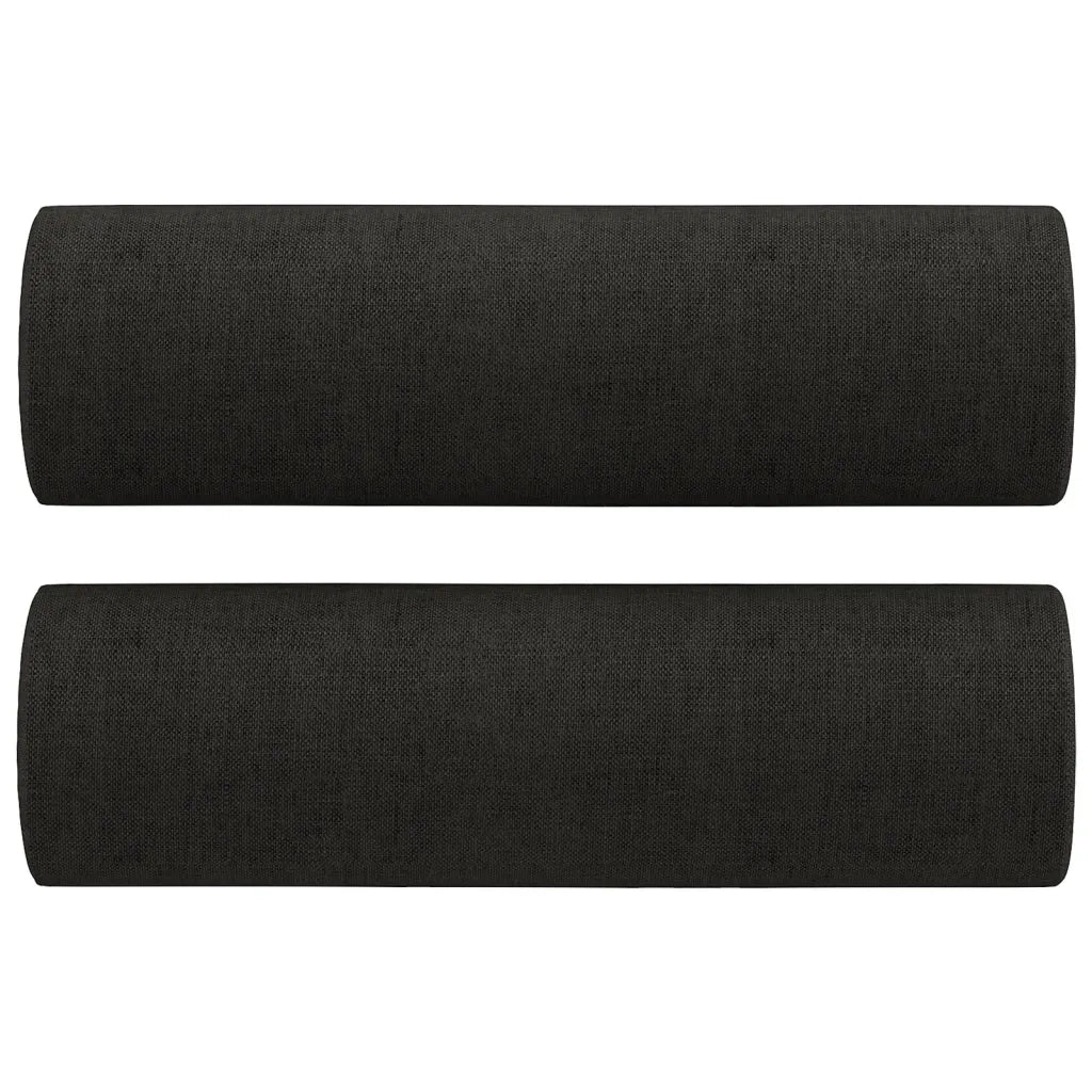Set Divani 3 pz con Cuscini Nero in Tessuto 3201790