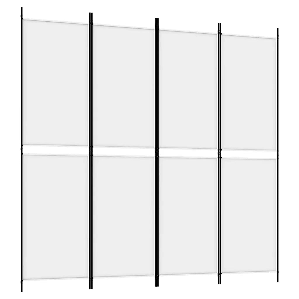 Divisorio a 4 Pannelli Bianco 200x200 cm Tessuto 350230
