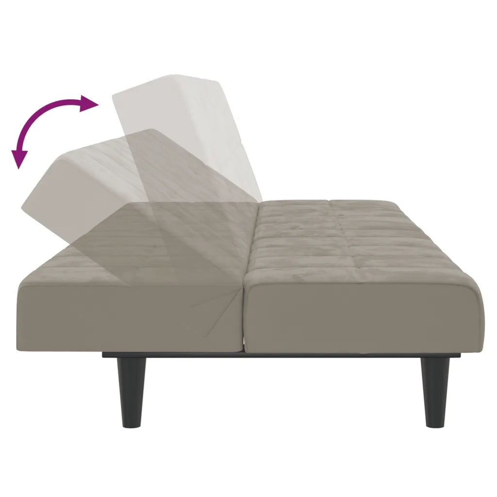 Divano Letto a 2 Posti-Sofa Letto 2 Posti-Daybed Grigio Chiaro in Velluto 626405
