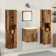 Set di mobili per il bagno con lo scaffale 4 pcs Legno vecchio 3332564