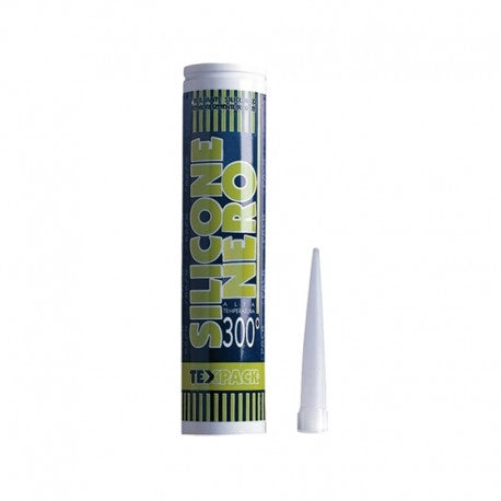 Silicone alte temperature 300° nero texpack in cartuccia 280ml - stufe a pellet