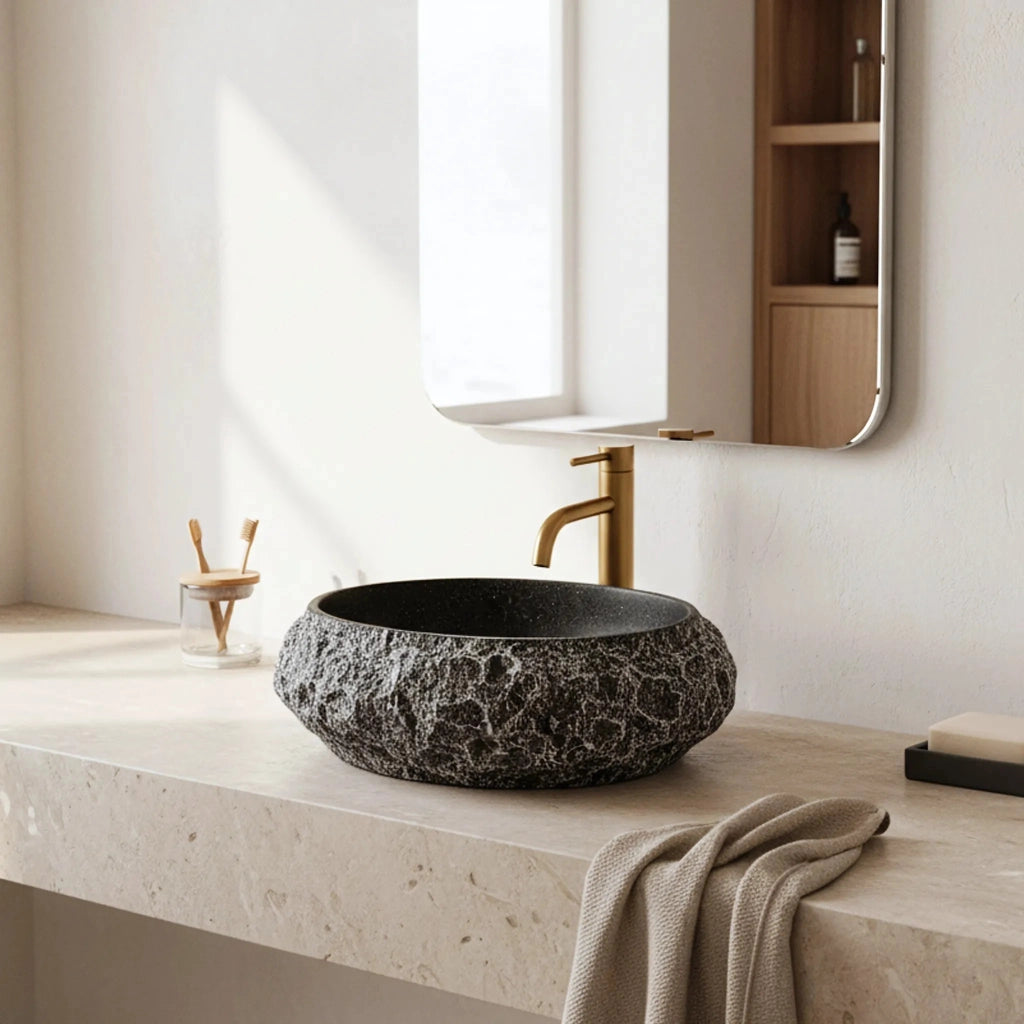 Lavabo Da Appoggio Rea Mika Gabro Black