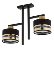 Plafoniera doppia moderna Sigma Pro nero oro 2xE27 15W
