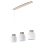 Lampada a sospensione VIGO bianca legno 3xE27 Emibig