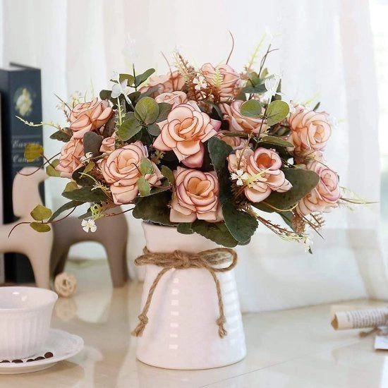 Fioretti in vaso Rose di seta Fiori con vaso