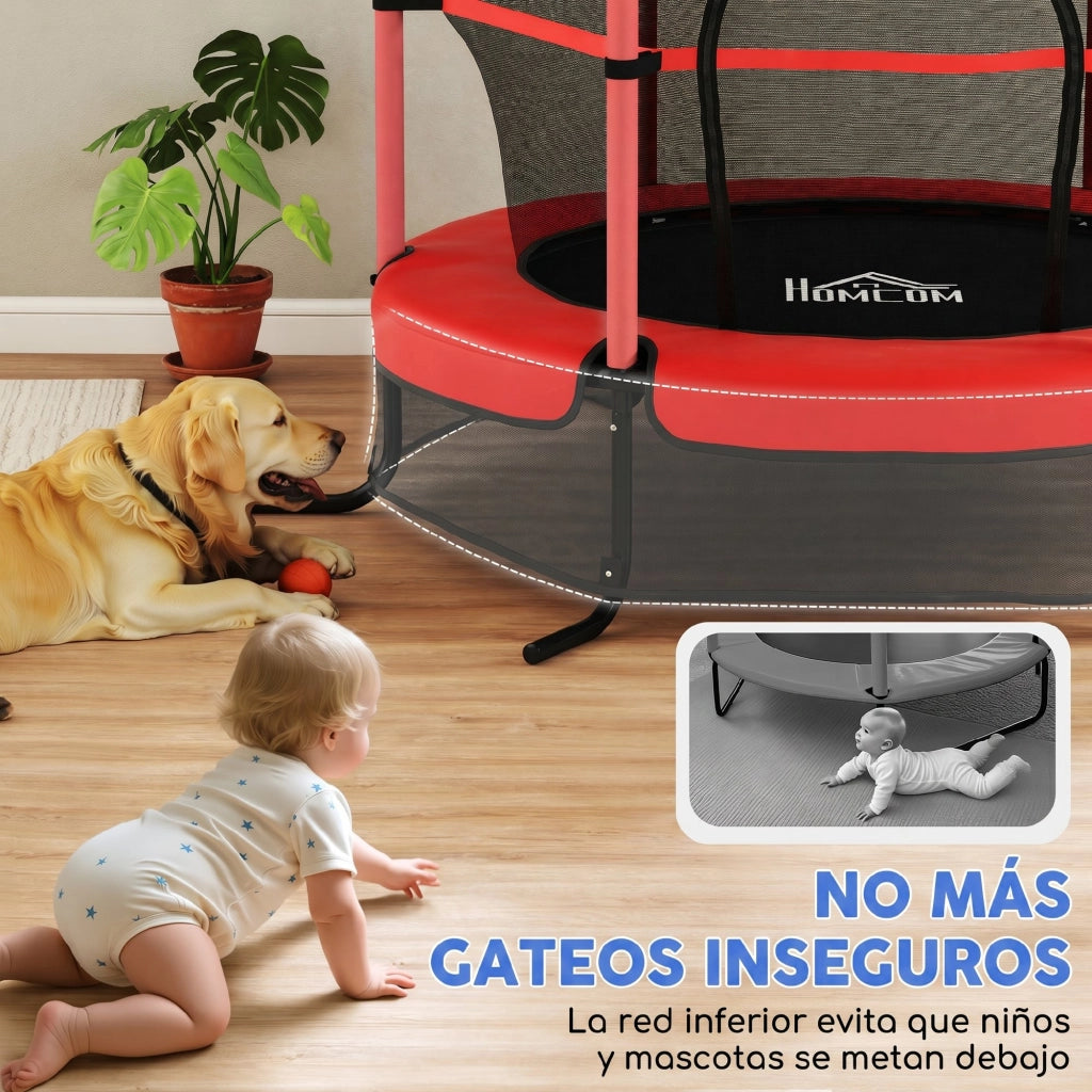 Trampolino per Bambini ¨C Minimal ¨C ?163 cm, Rosso, Acciaio, per Interno ed Esterno