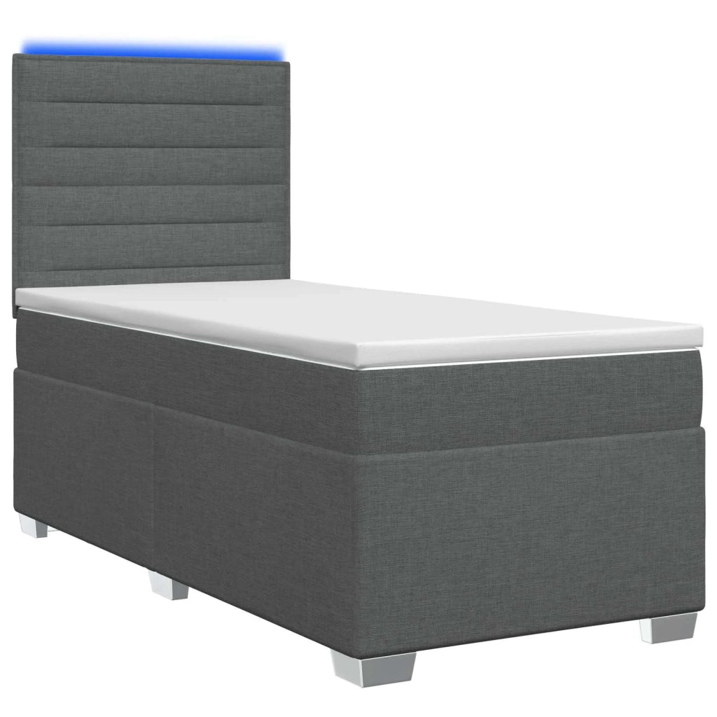 Letto box spring con materasso Grigio Scuro 100 x 200 cm 3454797