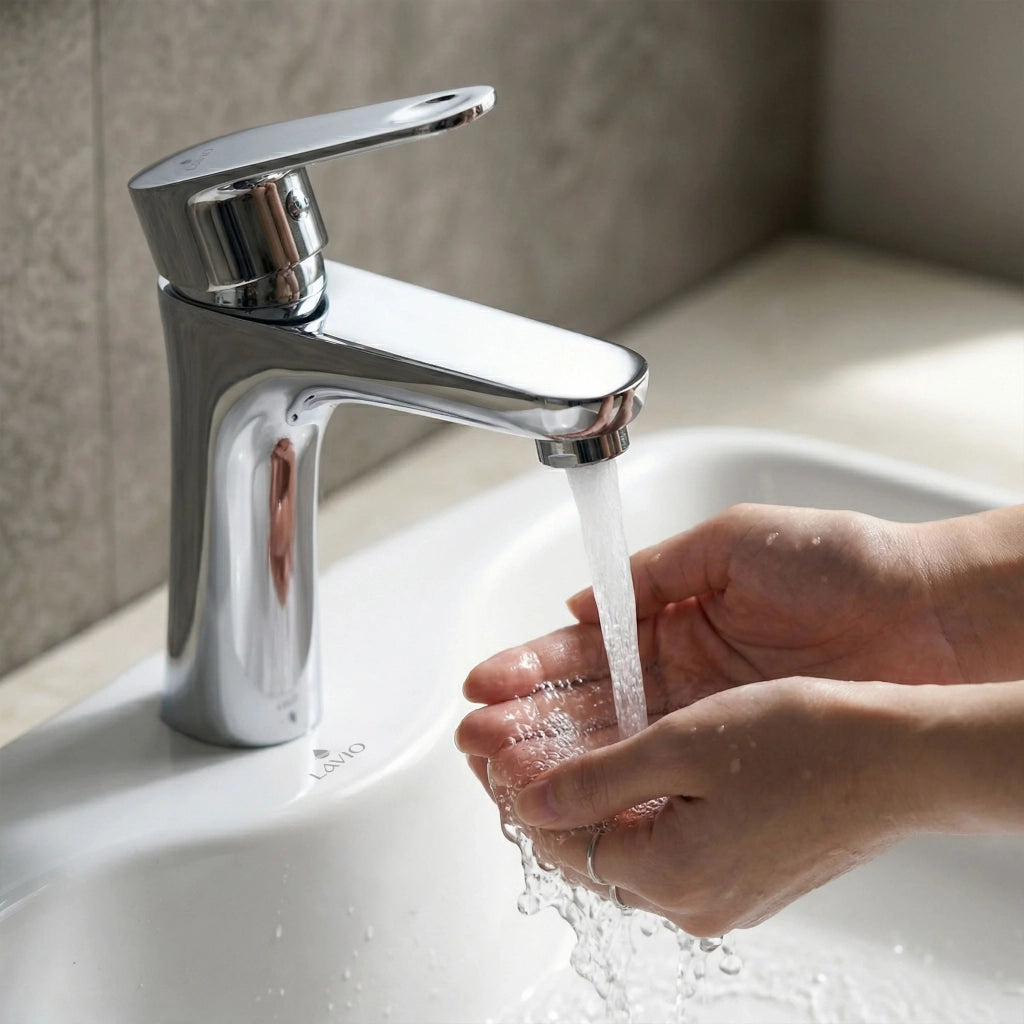 Rubinetto lavabo basso bagno miscelatore monocomando cromato SOLARI
