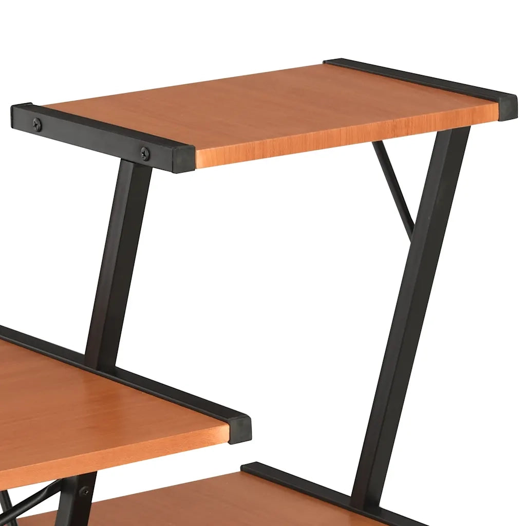 Scrivania con Ripiano Nera e Marrone 116x50x93 cm 20290