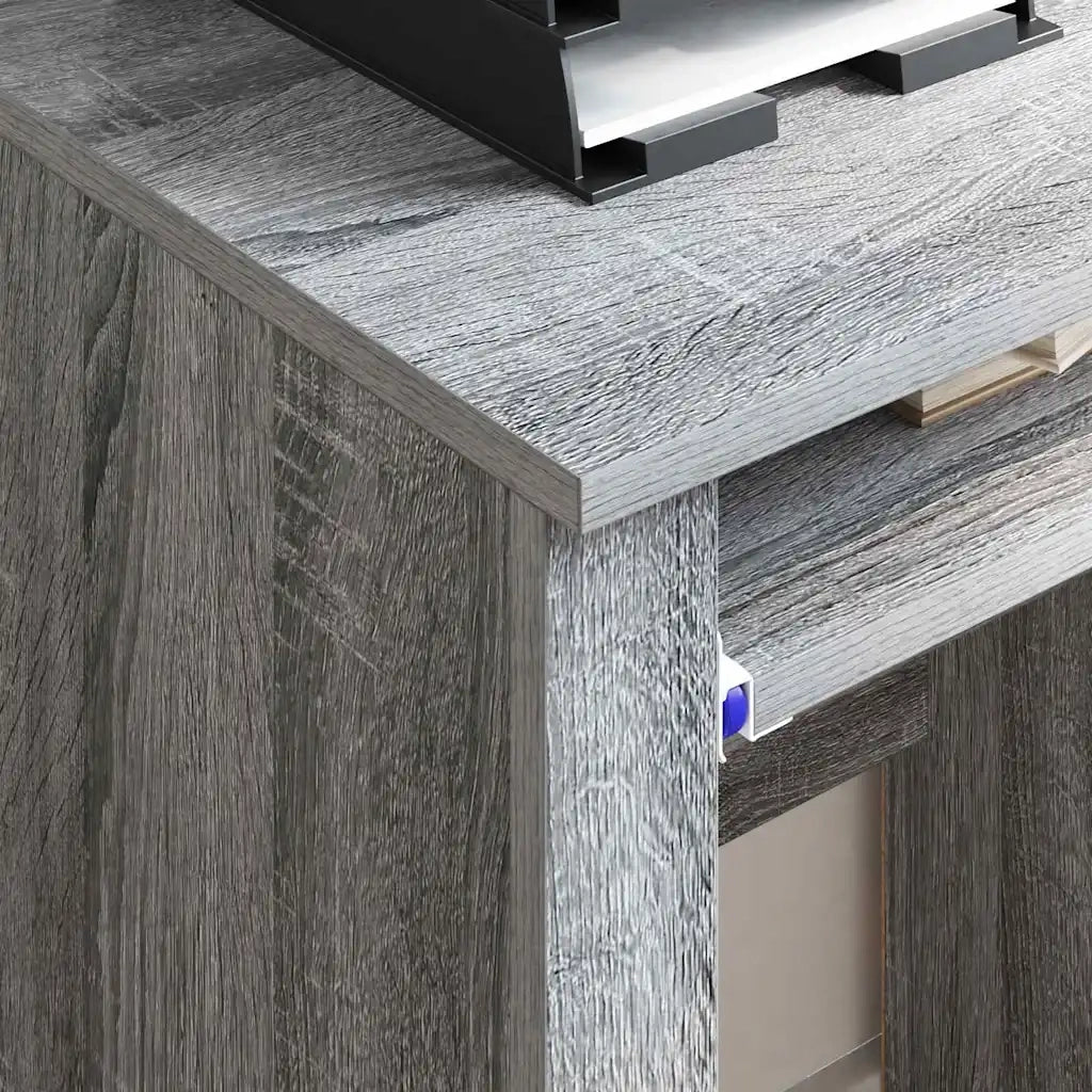 Scrivania con Ruote con cassetto Grigio Sonoma 91 x 50 x 77 cm 869535