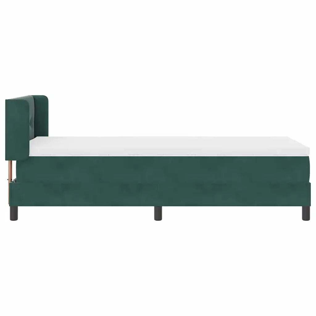 Letto a molle con testiera Verde Scuro 200 x 100 cm Velluto 3341459