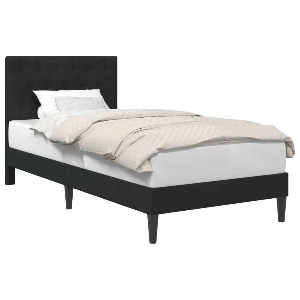 Struttura del letto con testiera-Giroletto Nero 80 x 200 cm Velluto 987903