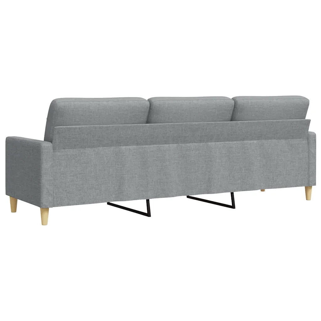 Divano a 3 Posti-Sofa 3 Posti Grigio Chiaro 210 cm in Tessuto