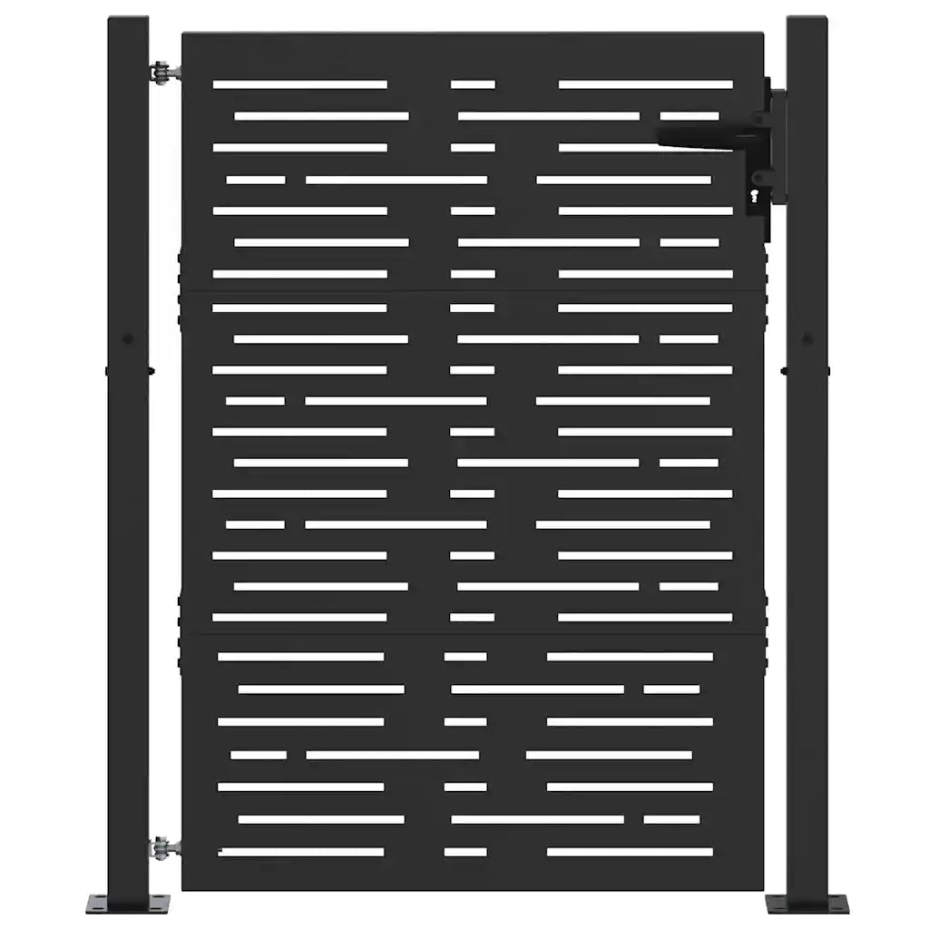 Cancello da giardino con blocco Nero 110 x 155 cm CFW2560773