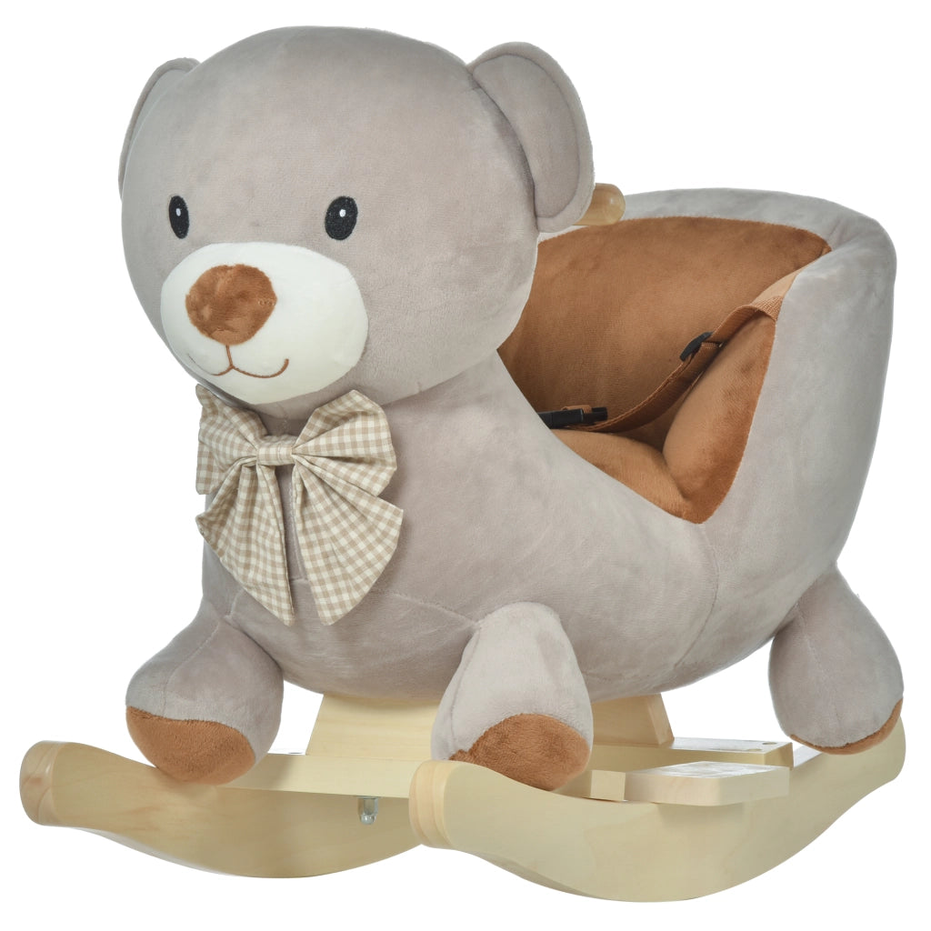 Cavallo a Dondolo Orso Interattivo ¨C Xylo ¨C Grigio 60x33x50cm Bambini 18-36 Mesi con Suoni