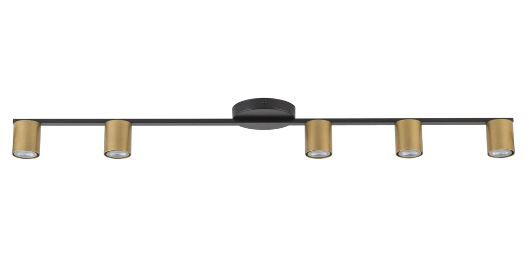 Plafoniera moderna nero oro 5 spot GU10 25W Sigma Sky
