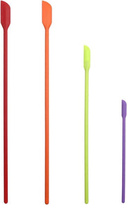 Mini spatola in silicone per make-up, spatola sottile per contenitori sottile, keukenflessen, flessi cosmetici 4 pezzi (multicolore)