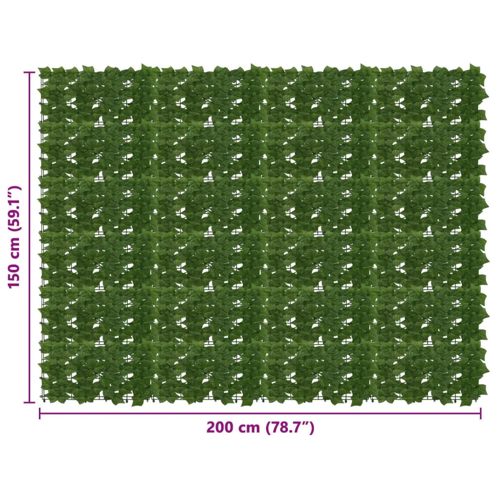 Paravento da Balcone | Schermo per balcone con foglie Verde 200 x 150 cm