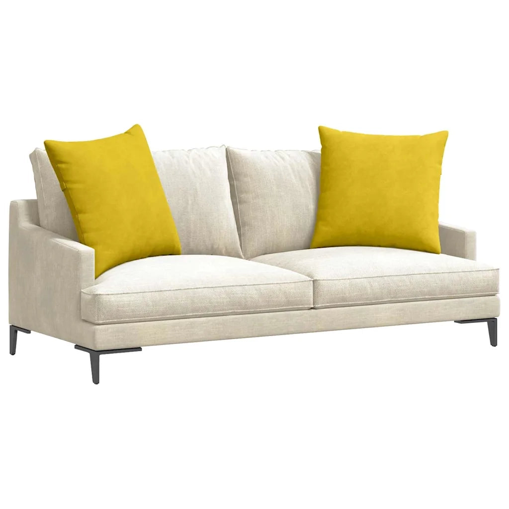 Cuscini da Divano 2 pz | Cuscini per sedie Giallo 80 x 80 cm Tessuto in Cords