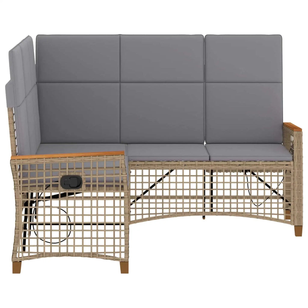 Set di Divani Recliner da Giardino Beige e Grigio Chiaro 42026825