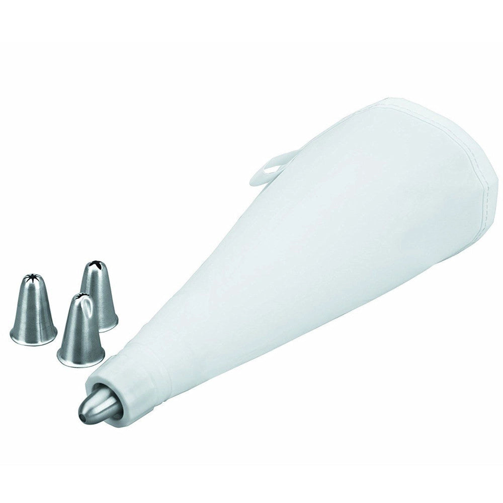 Trade Shop - Sac A Poche Professionale Tasca Pasticciere Con 4 Beccucci Acciaio Cake -