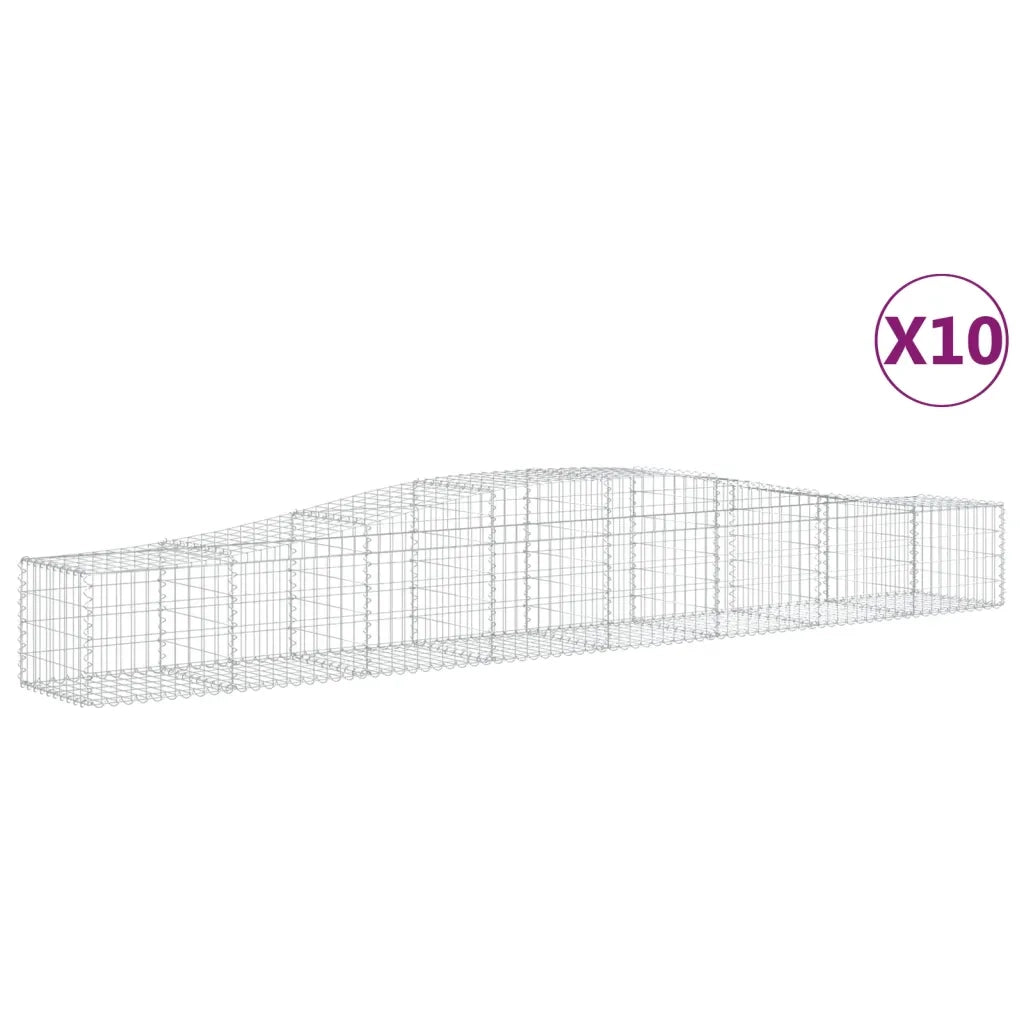 Cesti Gabbioni ad Arco 10 pz 400x50x40/60 cm Ferro Zincato 3145925