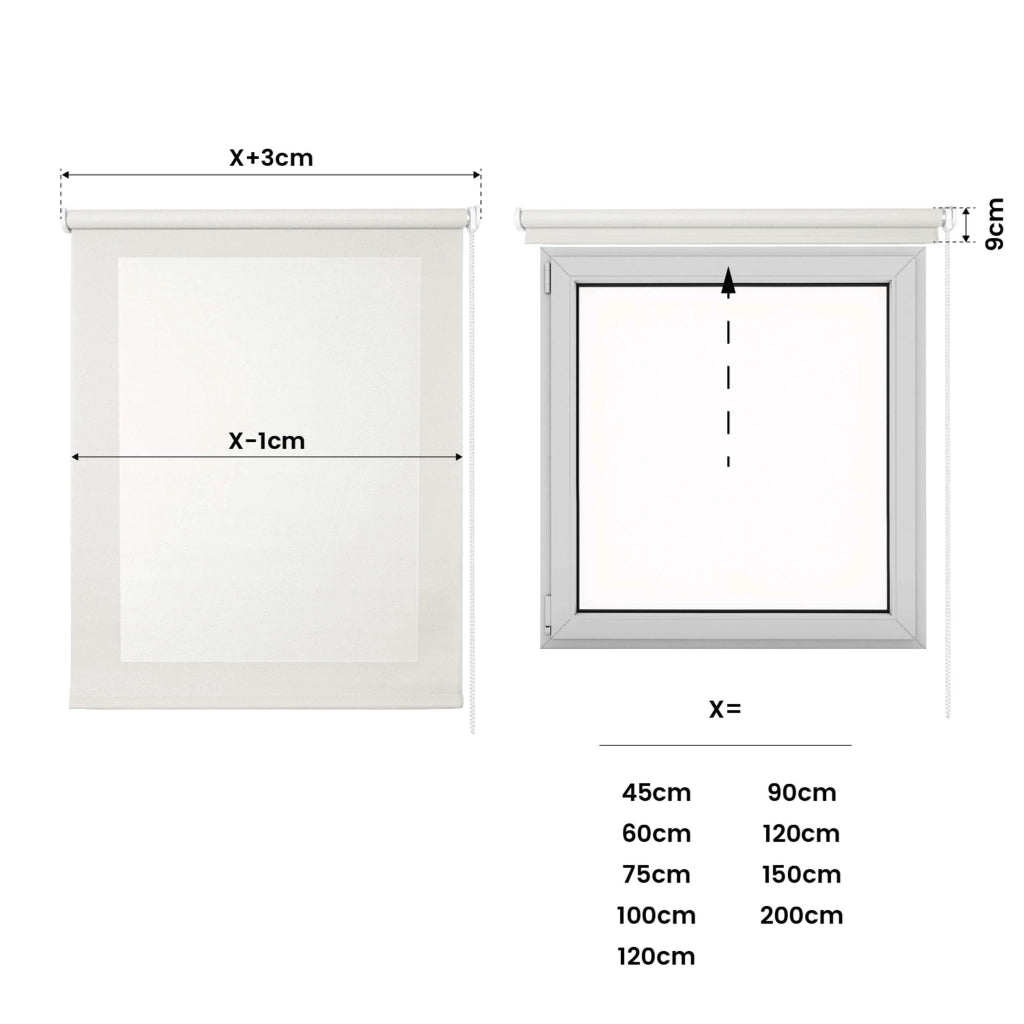 Tenda a Rullo Screen resistente e isolamento termico Bianco 90x180 cm