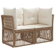 Set Divano da Giardino 4 pz | Set Salotto da Giardino Beige polyrattan